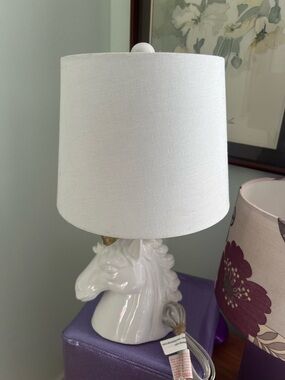 UNICORN Ceramic Night Light Lamp Figurine  18.5”